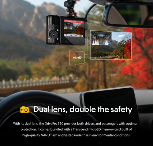 Transcend Dual Lens Dashcam DrivePro 550B Transcend Dual Lens Dashcam DrivePro 550B